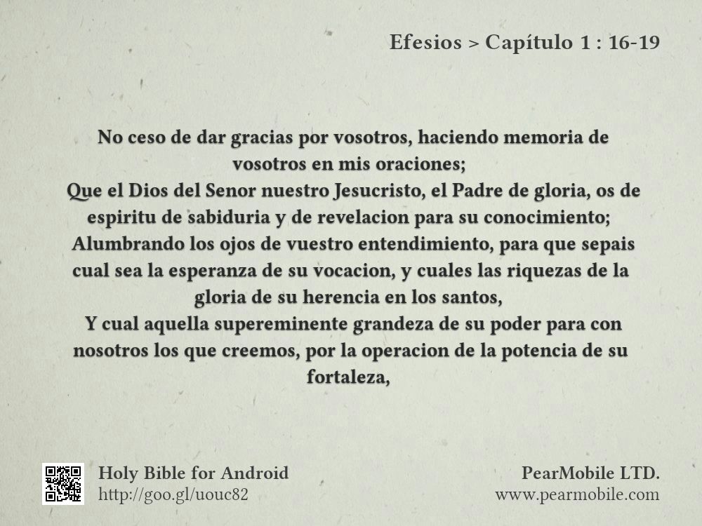 Efesios, Capítulo 1:16-19